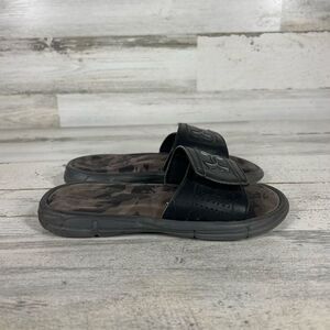 Under Armour Boys‎ Slides Sandals 4D Foam Logo Strap Black Size 1Y